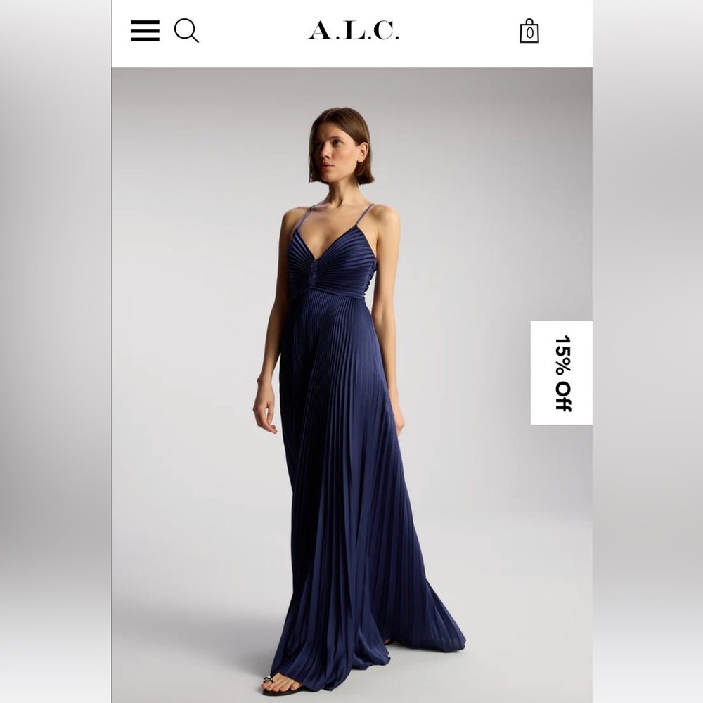 ALC Aries Satin Pleated Gown